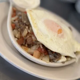 a plate of food on a table