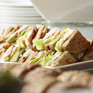 a platter of sandwiches