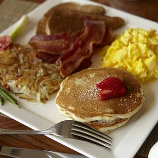 Delicious breakfast at Oak Creek Cafe!  The pancakes are absolutely delicious!