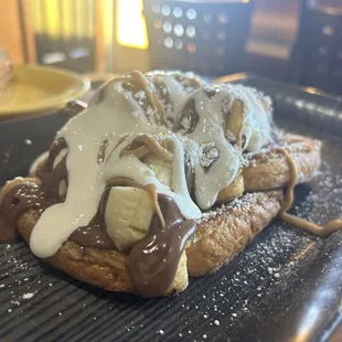 Banana, Nutella, Peanut Butter, Marshmallow Fluff French Toast