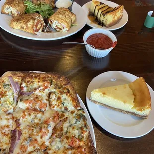 Pizza &amp; cheesecake