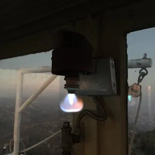 Built in propane lantern was missing outer glass, not ok to use like this.