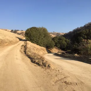 Stay to the right at fork. You shouldn't encounter any gates on the way, until you reach the gate at Oak flat entrance.