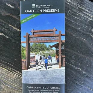 They gave brochures as you walk in through the gates.