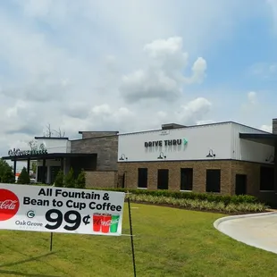 a sign for a coffee shop