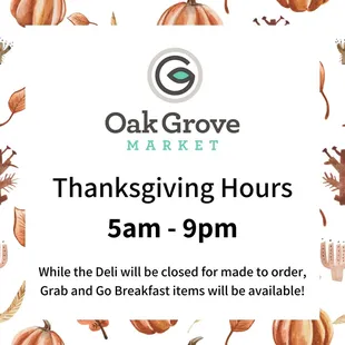 Thanksgiving Day Hours 2023
