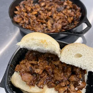 BBQ pulled pork sandwiches.  Grab-n-Go