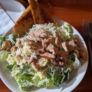 Caesar salad with chicken. Great looking and tasty!