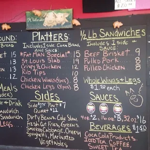 Chalkboard menu 3/2017