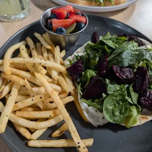 Beet toast on pita