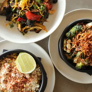 Sides: Citrus Broccoli, Brussel Sprouts, and Roasted Corn