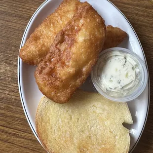 Cod with garlic toast