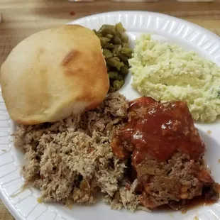 Meatloaf and barbecue.