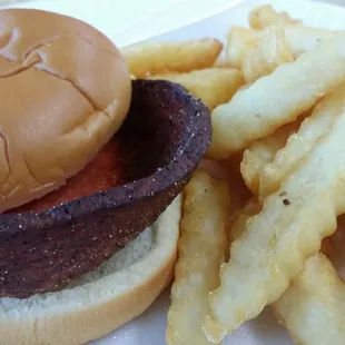 Bologna Burger and Fries