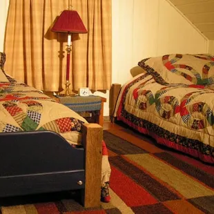 Loft bedroom with two twin beds