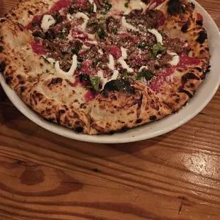Lamb Meatball Pizza