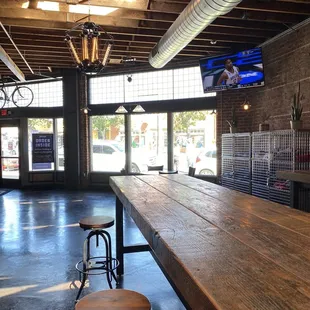 Long counters inside for seating