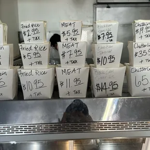 Hot food a la carte prices as of Oct 2024