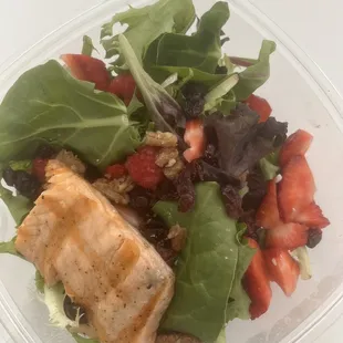Large Napa Salad, with $10 added salmon, taken to go. Was not worth the $15 + $10 salmon up charge.