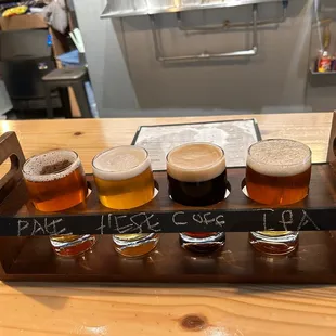 Flight of 4. I preferred the Hefe