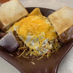 Meat Skillet with Sourdough Toast