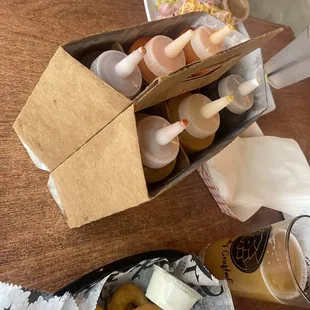 Variety of sauces brought to the table