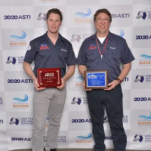 David and Jeremy accepting awards at ASTI 2020!