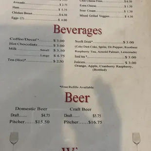 Menu although coffee was $2.78 so I think prices are with tax on menu