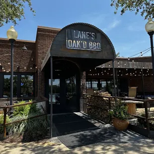 the entrance to the restaurant