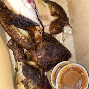 Smoked 1/2 Chicken and Carolina Sauce