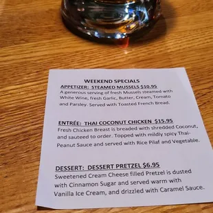 Weekend Specials