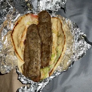 Inside lamb gyro