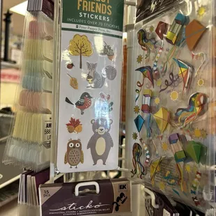 just one of the many racks of stickers.