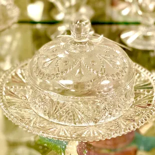Beautiful elegant butter dish, that I will use for cheese...