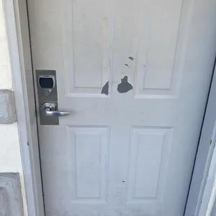 Peeled paint door