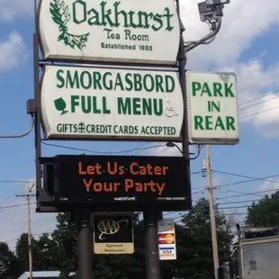 a sign for a restaurant