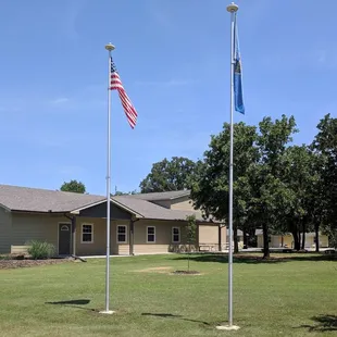 Oaklake Trails Clubhouse.  Equipped with showers, community kitchen, exercise equipment, library, and internet access.