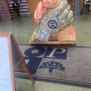 Sculpture at the library.