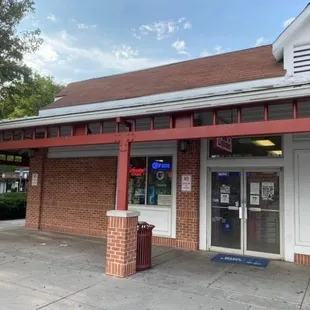 the front of the building