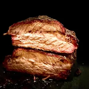 16 hour smoked brisket, white oak, cherry and hickory.
