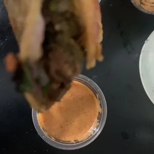 This sauce is everything (Carnitas Taco)