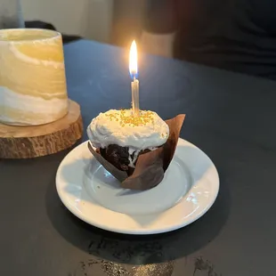 Complementary birthday dessert.