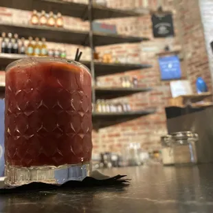 Blueberry Smash with Whiskey