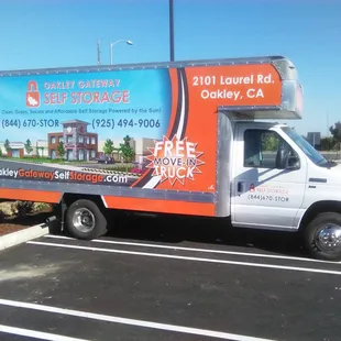 Free Brand new moving truck with ramp and appliance dolly in back for moving in!! Can't beat free!!