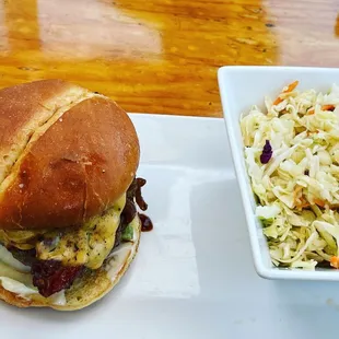 Soul burger w/ Asian coleslaw.