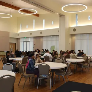Oakley Rec Center Great Room side A. Available to Rent as Side A or Side B (capacity approx. 100 each side) or the Full Great Room holds 250