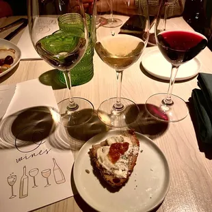 Wine flight and charcuterie