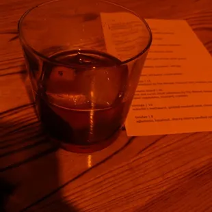 Bourbon drink and cheese plate