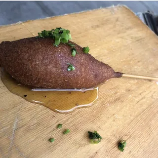 Shrimp Corndog "Beat Bobby Flay" Winner
