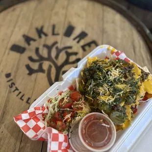Mouth watering nachos, Burgers, Tacos and vegetarian options hit the spot!